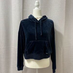 Hollister Women’s Blue Cropped Hoodie Pullover Sweaters Soft Size Medium Y2K vtg
